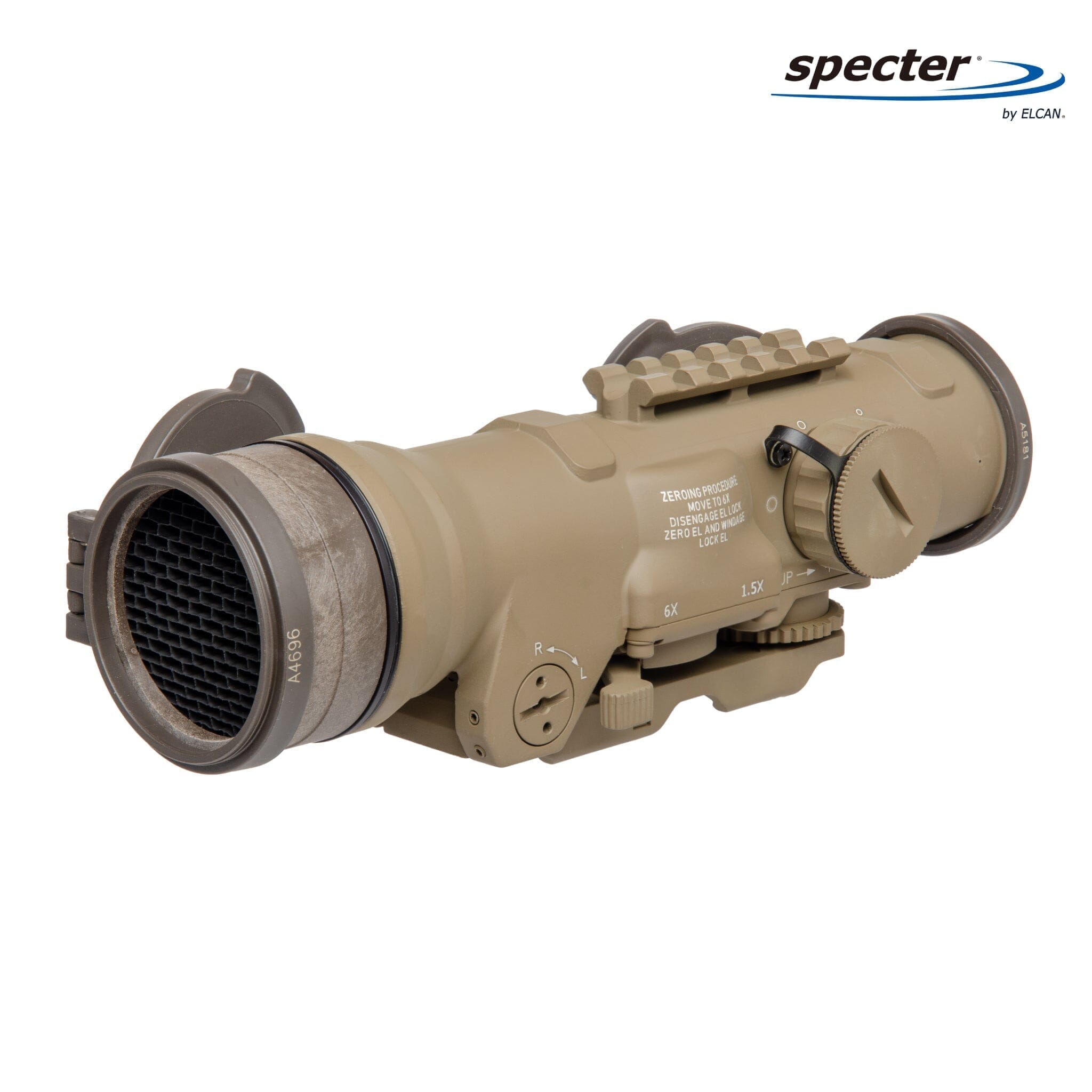 ELCAN SpecterDR 1.5x/6x 7.62 BDC FDE Scope w/Flip Covers, ARD & A.R.M.