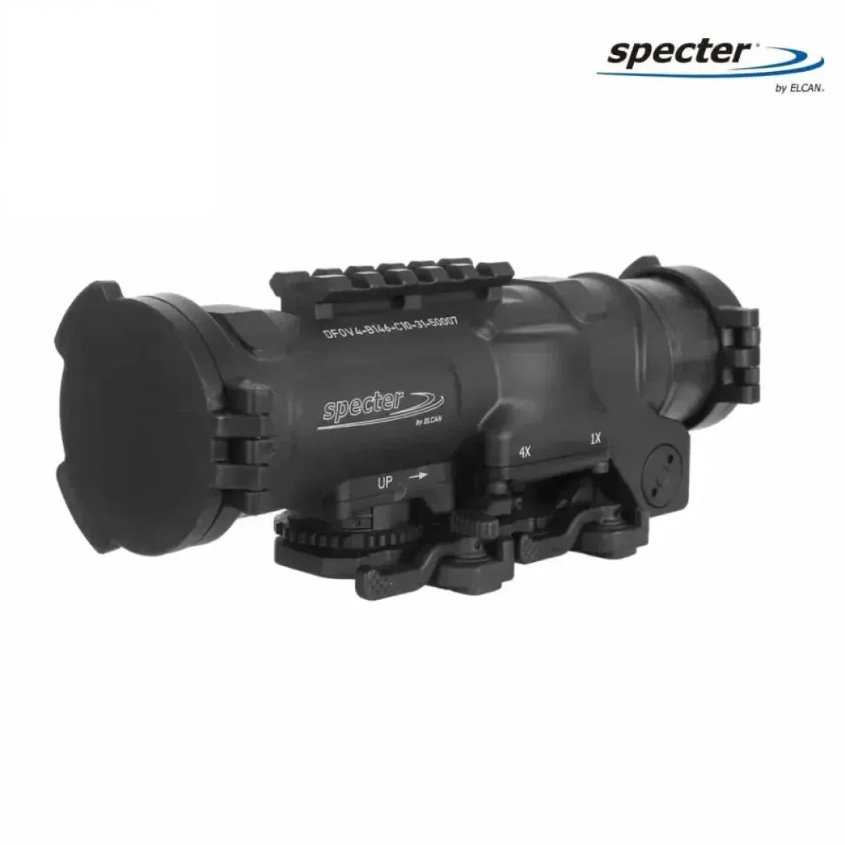 ELCAN SpecterDR 1x/4x Rifle Scope 5.56 BDC w/Flip Covers, ARD & A.R.M.S. Levers Black - DFOV4-B146-C10 LPVO Rifle Scope ELCAN SpecterDR 