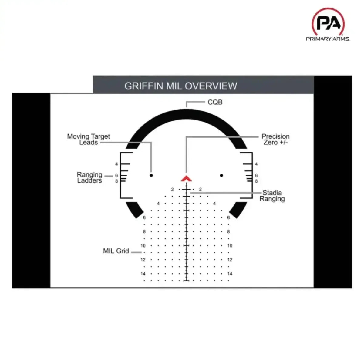 Primary Arms GLx 2.5-10x44 FFP Rifle Scope ACSS Griffin MIL Reticle - MPN: 610143 Rifle Scope Primary Arms 