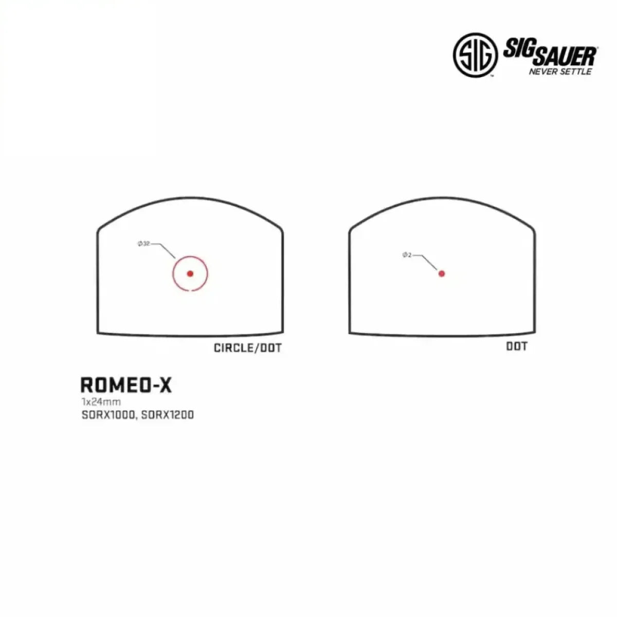 SIG Sauer ROMEO-X Pro Reflex Sight Selectable Reticle Black - SORX1000 Red Dot Sight SIG Sauer 