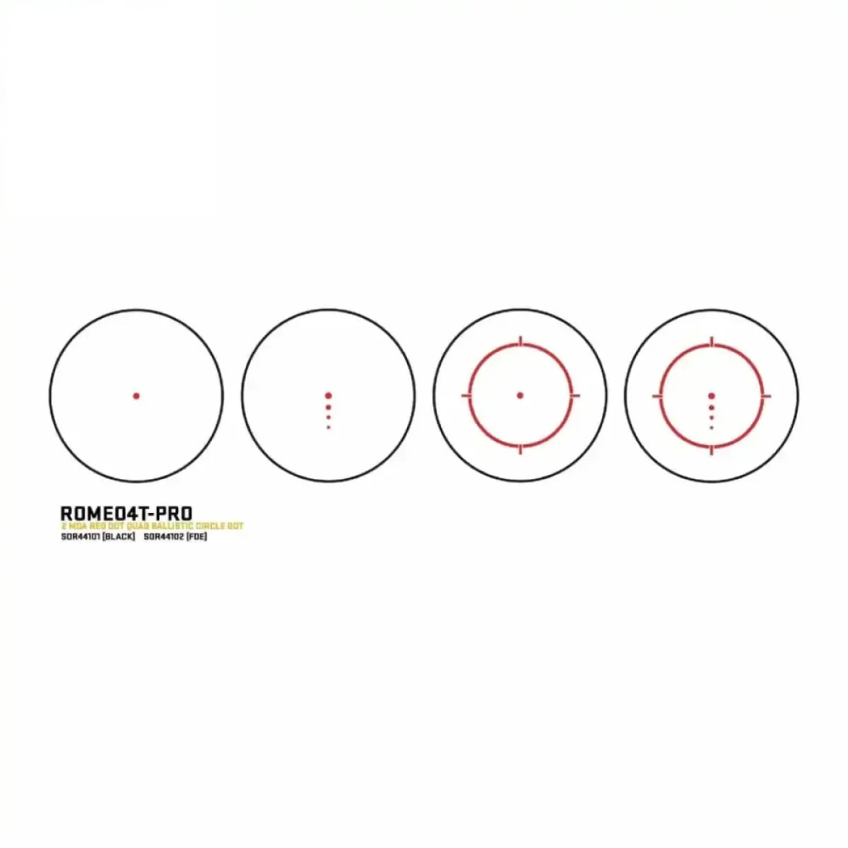 SIG Sauer ROMEO4T-PRO Red Dot Sight 2 MOA Quad Ballistic Circle Dot Reticle Black - SOR44101 Red Dot Sight SIG Sauer 