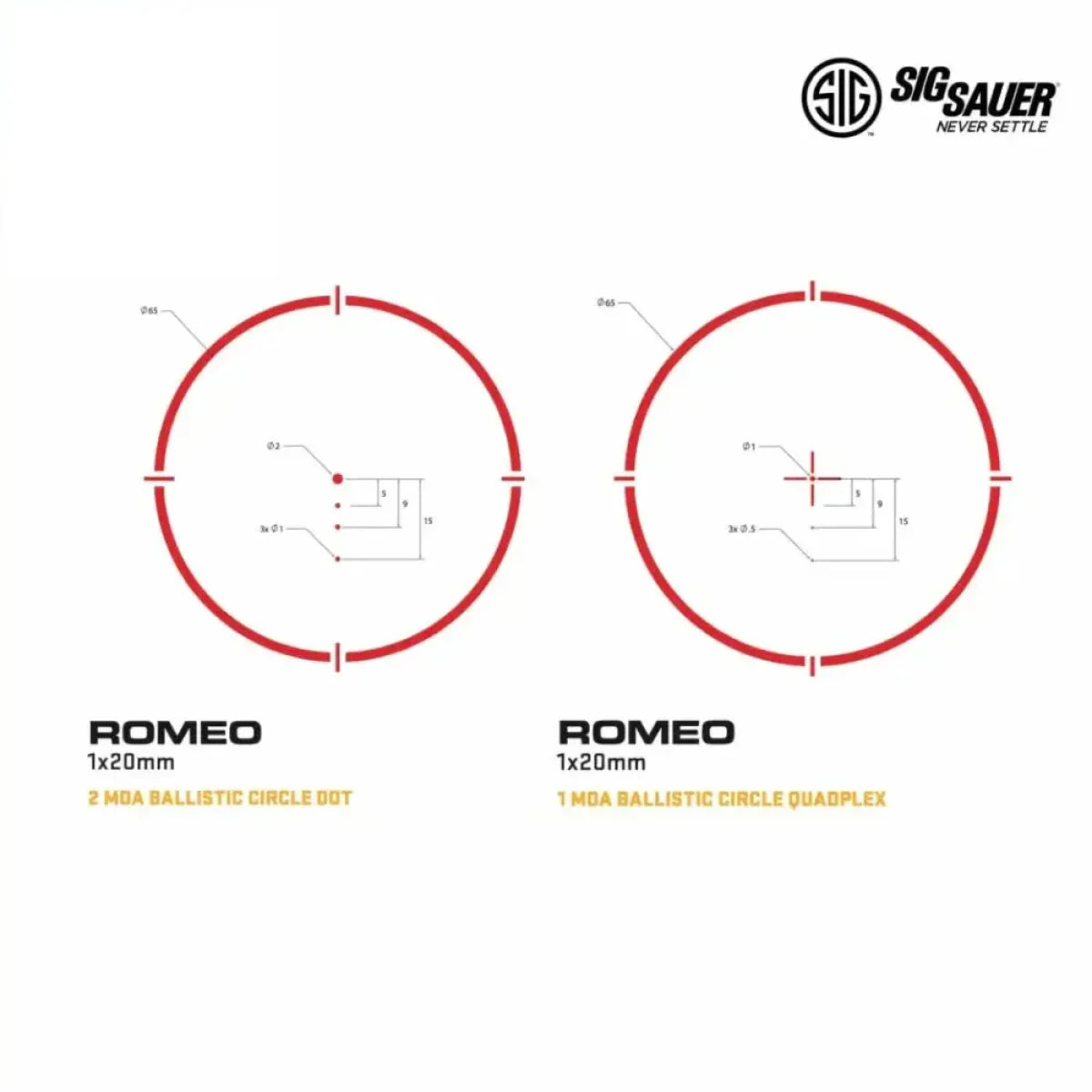 SIG Sauer ROMEO4T Red Dot Sight 1 MOA Ballistic Circle Plex Reticle Black - SOR43032 Red Dot Sight SIG Sauer 